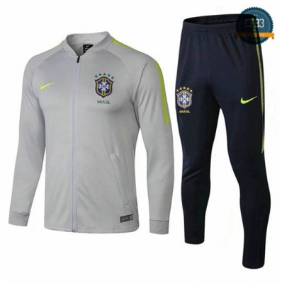 Chaqueta Chándal Brasil Gris Blanco 2018 2019