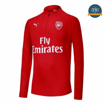 Cfb3 Camisetas Sudadera Cremallera Mitad Arsenal Rojo 2018/2019 Cuello Redondo