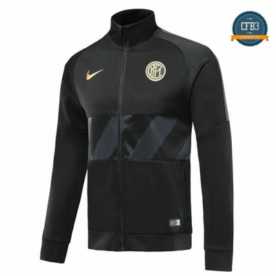 Cfb3 Camisetas Chaqueta Sudadera Inter Milan Negro 2019/2020 Cuello alto