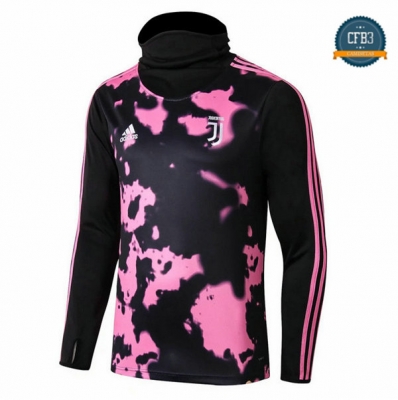 Cfb3 Camisetas Sudadera Training Juventus Negro/Rosa 2019/2020 Cuello alto