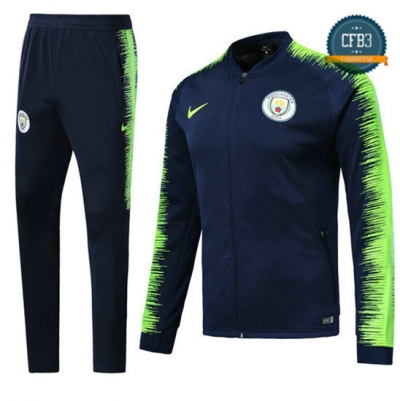 Chaqueta Chándal Manchester City Azul Profundo/Verde 2018 Strike Drill