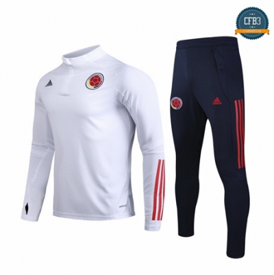 Cfb3 Camisetas 20211 - Chándal Colombia Equipación Blanco Cremallera Mitad 2020/2021