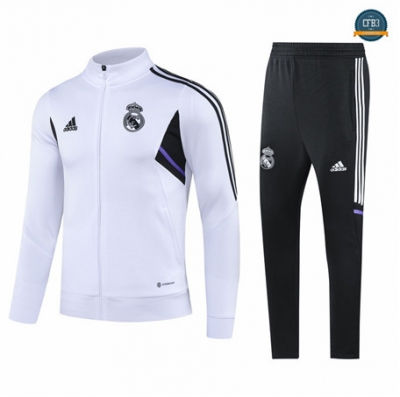 Nuevas Cfb3 Camiseta Chaqueta Chándal Niño Real Madrid Equipación Blanco 2022/2023