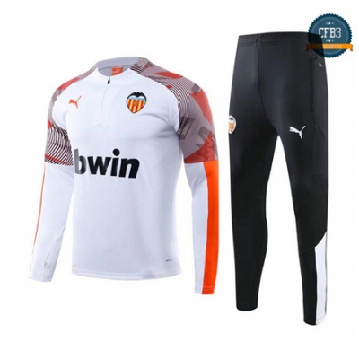 Cfb3 Camisetas D035 Chandal Valencia Blanco/Negro 2019/2020 Cremallera Mitad