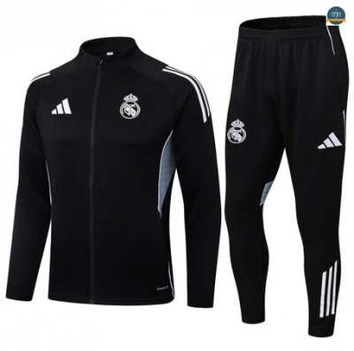 Hacer Chaqueta Chándal Fútbol Real Madrid Equipación negro/Blanco 2025/2026