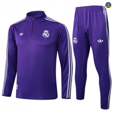 Diseño Chándal Fútbol Real Madrid Equipación Violeta/Blanco 2025/2026