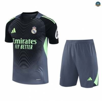 Venta Camiseta Portero Real Madrid + Pantalón Equipación Gris/negro 2025/2026