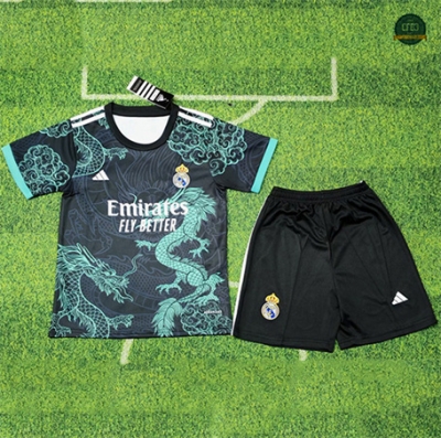 Outlet Camiseta futbol Real Madrid Niño Equipación Especial Negro/Verde/Dragon 2025/2026
