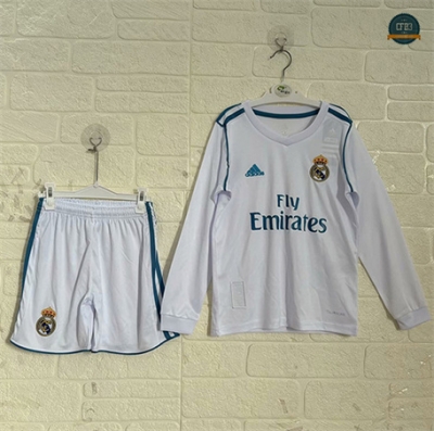 Crear Camiseta futbol Retro 2017-18 Real Madrid Niño 1ª Equipación Manga Larga
