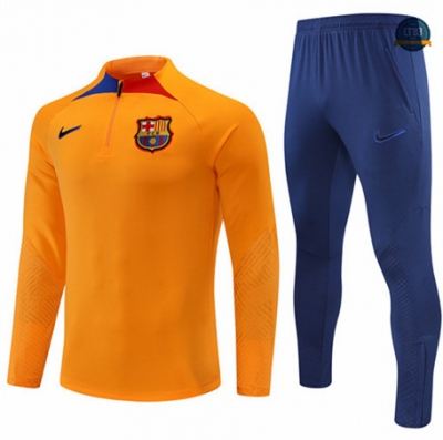 Cfb3 Camiseta Chándal Barcelona Equipación Naranja/Azul 2022/2023 C071