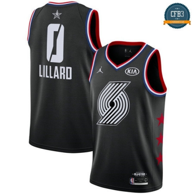 cfb3 camisetas Damian Lillard - 2019 All-Star Negro