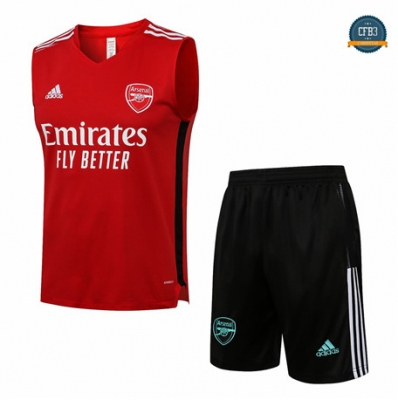 Cfb3 Camisetas Entrenamiento Arsenal Debardeur + Pantalones Equipación Rojo 2021/2022