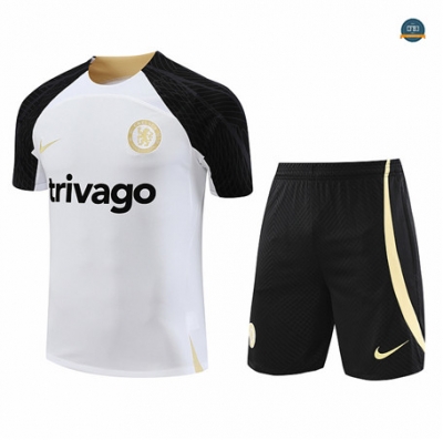 Nuevas Cfb3 Camiseta Entrenamiento Chelsea + Pantalones Cortos Equipación Blanco 2023/2024 replicas