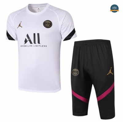 Cfb4 Camisetas Entrenamiento Jordan PSG + Pantalones 3/4 Blanco 2020/2021