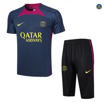 Venta Cfb3 Camiseta Entrenamiento Paris Saint Germain + Pantalones Cortos 3/4 Equipación Azul 2023/2024 online