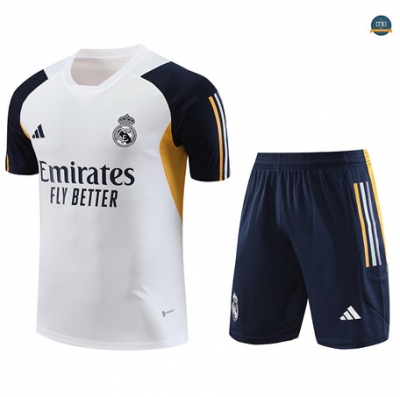 Nuevas Cfb3 Camiseta Entrenamiento Real Madrid + Pantalones Cortos Equipación Blanco 2023/2024 replicas