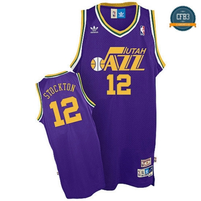 cfb3 camisetas John Stockton, Utah Jazz [Morada]