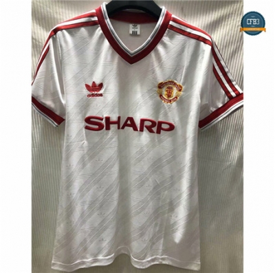 Cfb3 Camisetas Retro 1986 Manchester United Equipación 2ª Blanco