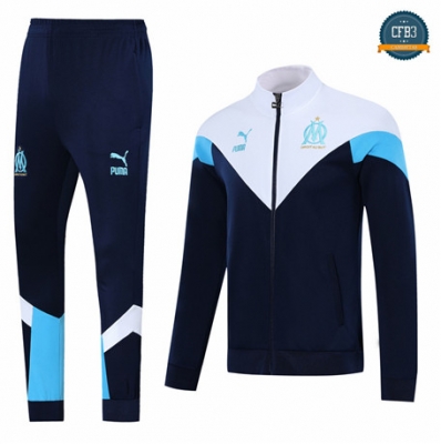 Cfb3 Camisetas B024 - Chaqueta Chandal Marsella Azul Oscuro/Blanco 2019/2020