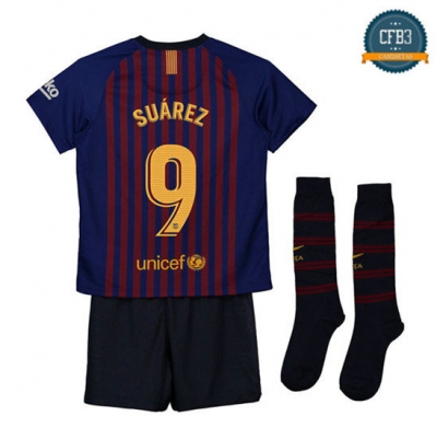 Camiseta Barcelona 1ª Equipación Niños 9 Suárez 2018