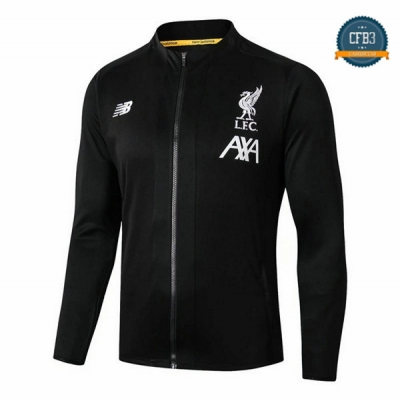 Cfb3 Camisetas Chaqueta Sudadera Liverpool L.F.C Negro/Blanco 2019/2020 Cuello Redondo