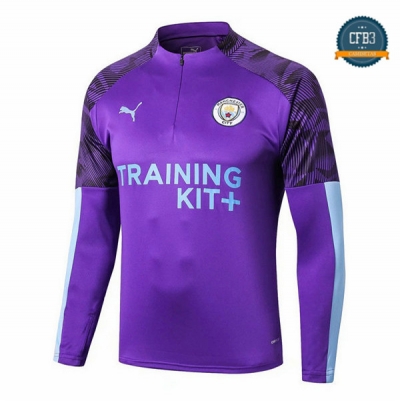 Cfb3 Camisetas Sudadera Cremallera Mitad Manchester City Púrpura 2019/2020