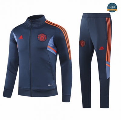 Venta Cfb3 Camiseta Chaqueta Chándal Manchester United Equipación Azul 2022/2023