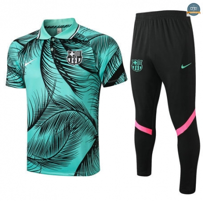 Cfb3 Camiseta Entrenamiento Barcelona POLO + Pantalones Equipación Verde 2021/2022