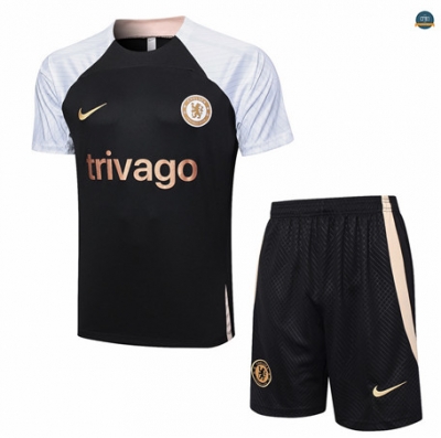 Venta Cfb3 Camiseta Entrenamiento Chelsea + Pantalones Cortos Equipación Negro 2023/2024