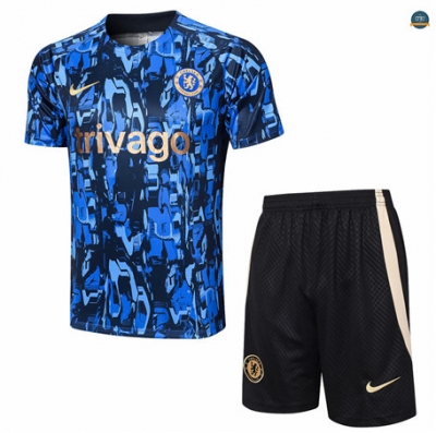 Comprar Cfb3 Camiseta Entrenamiento Chelsea + Pantalones Cortos Equipación Azul 2023/2024
