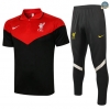 Cfb3 Camisetas Entrenamiento Liverpool POLO + Pantalones Equipación Rojo/Negro 2021/2022