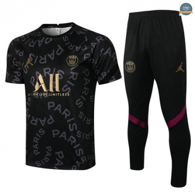 Cfb3 Camiseta Entrenamiento PSG Jordan + Pantalones Equipación Negro 2021/2022