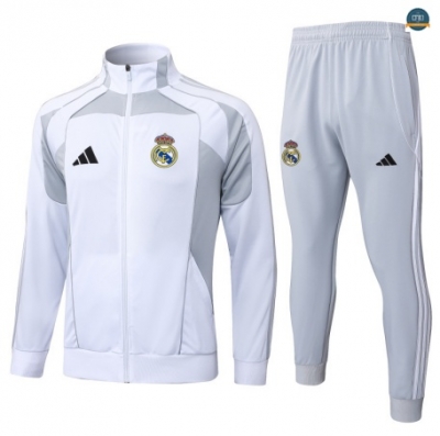 Diseñar Chaqueta Chándal Fútbol Real Madrid Enfant Equipación Blanco/Gris 2025/2026