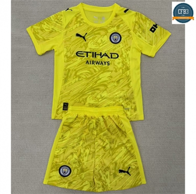 Camiseta futbol Manchester City Niño Equipación Portero Amarillo 2025/2026