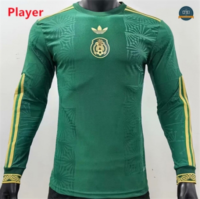 Diseñar Camiseta futbol Mexico Player Copa de oro Equipación Especial Manga Larga 2025/2026