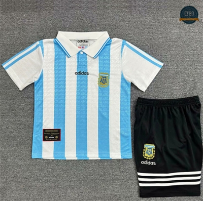 Cfb3 Camiseta futbol Retro 1994 Argentina Niño 1ª Equipación