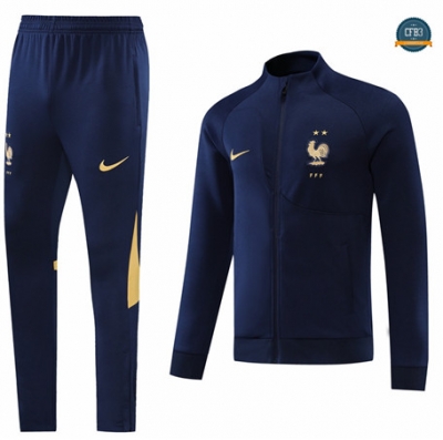 Cfb3 Camiseta Chaqueta Chándal Francia Equipación +pants Azul Profundo 2022/2023 C161