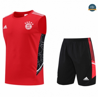 Cfb3 Camiseta Bayern Munich Chaleco Pantalones Equipación Rojo/Negro 2022/2023 C399