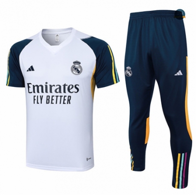 Cfb3 Camiseta Entrenamiento Real Madrid Polo + Pantalones Equipación Blanco 2024/2025