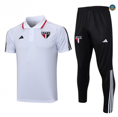 Comprar Cfb3 Camiseta Entrenamiento Sao Paulo Polo + Pantalones Equipación Blanco 2023/2024 baratas