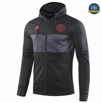 Camiseta Chaqueta Sombrero Q114 Manchester United Equipación Negro 2019/2020