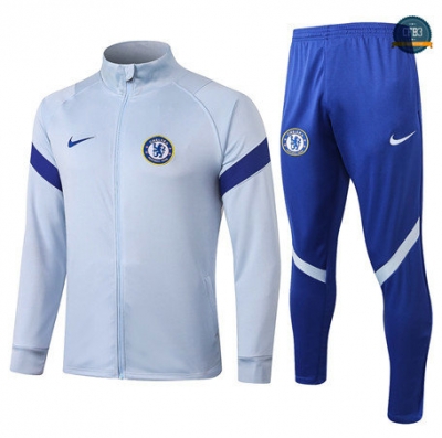 Cfb3 Chaqueta Chandal Chelsea Equipación Cuello alto Gris claro 2020/2021