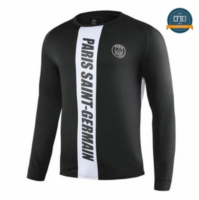 Cfb3 Camisetas Sudadera Training PSG Negro/Blanco 2019/2020 Cuello Redondo