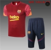 Cfb3 Camisetas Entrenamiento Barcelona + Pantalones 3/4 Bordeaux 2020/2021