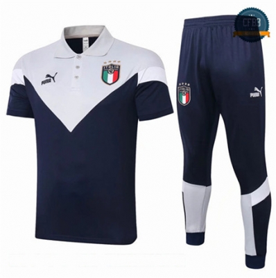 Cfb3 Camiseta Entrenamiento Italia polo + Pantalones Azul marino/Blanco 2020/21