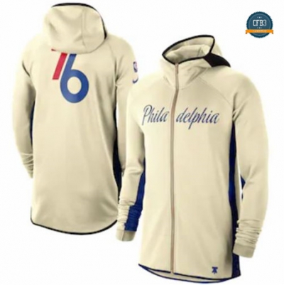 Cfb3 Chaqueta con capucha Philadelphia 76ers - Crema