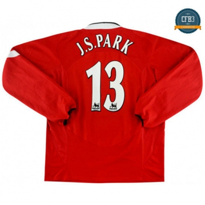 Camiseta 2005-06 Manchester United Manga Larga 1ª Equipación (13 J.S.Park)