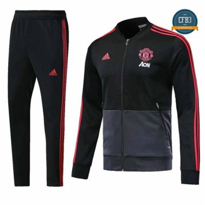 Chaqueta Chándal Manchester United Negro/Gris 2018