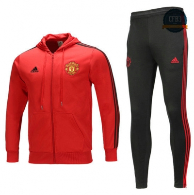 Chaqueta Chándal Manchester United Rojo 2018/2019 Sombrero