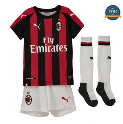 Camiseta Milan AC 1ª Equipación Niños Rojo/Negro 2018